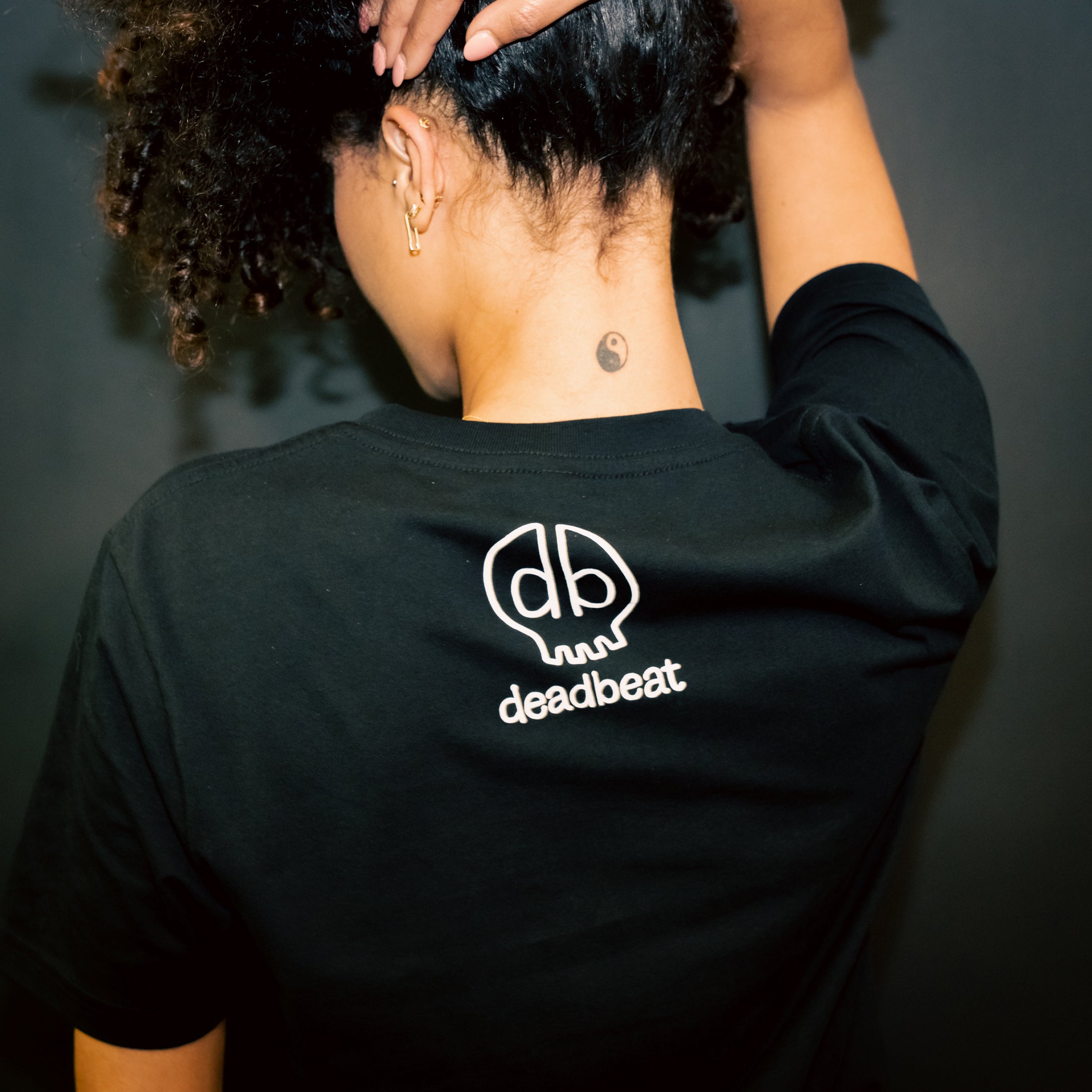 db DEADBEAT Skull Motif Screen Printed Eco-Friendly Unisex Black T-Shirt For Men, Women and Teens