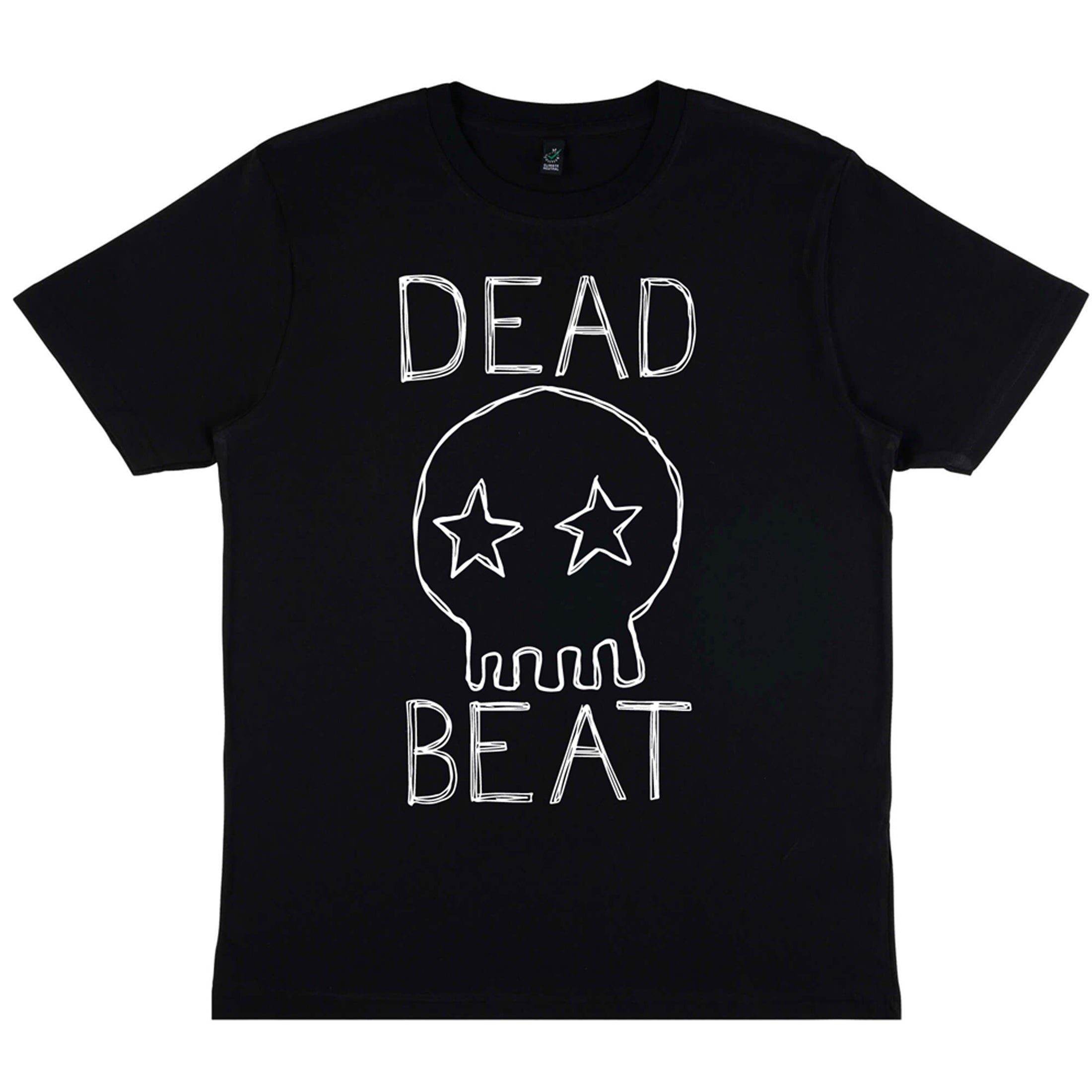 db DEADBEAT Skull Motif Screen Printed Eco-Friendly Unisex Black T-Shirt For Men, Women and Teens