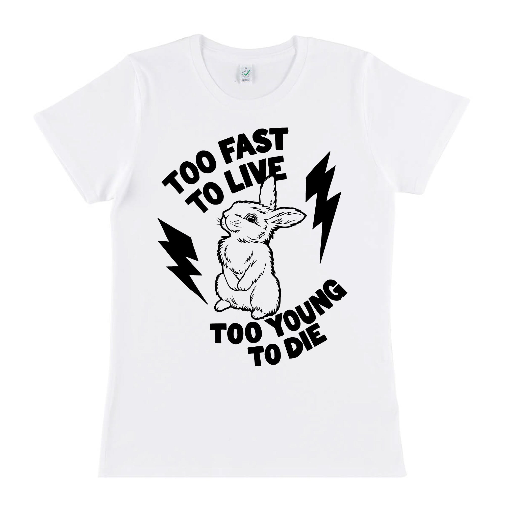 db DEADBEAT Too Fast To Live Motif Screen Printed Eco-Friendly Skinny Fit T Shirt for Women and Teens