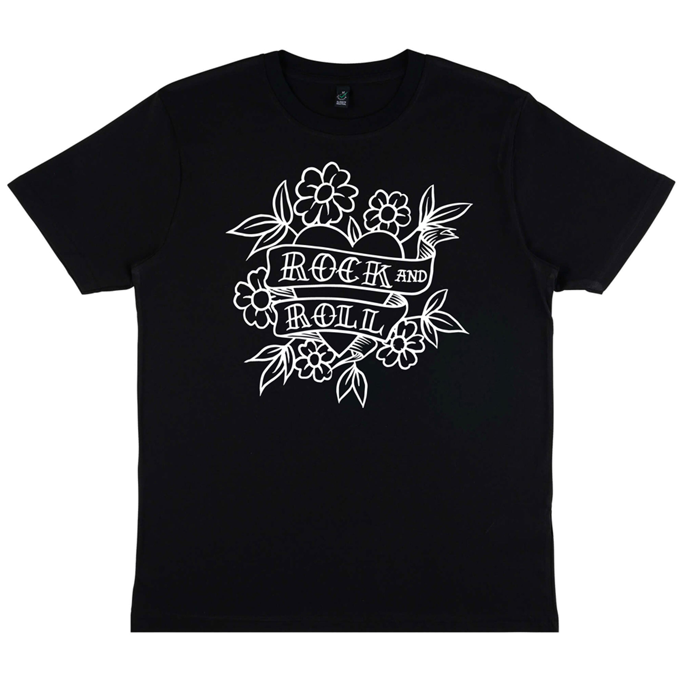db DEADBEAT Rock and Roll Motif Screen Print Eco-Friendly Unisex Black T-Shirt for Men, Women and Teens