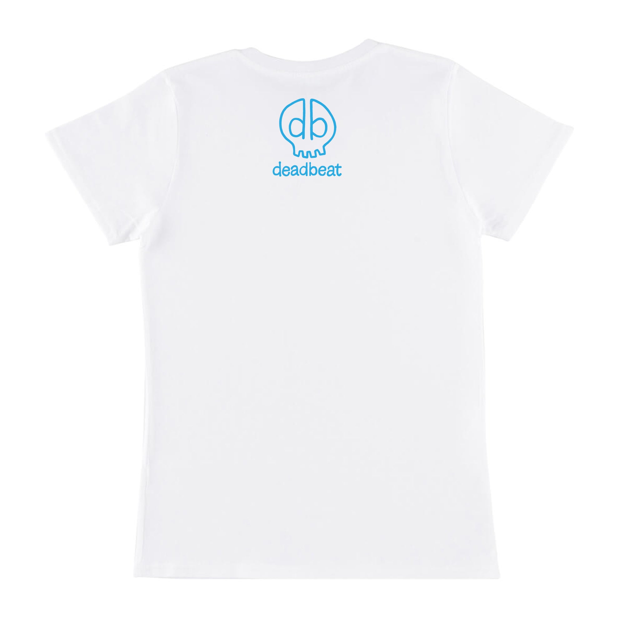 db DEADBEAT Rock and Roll Cross Motif Screen Printed Eco-Friendly Skinny Fit White T-Shirt for Women and Teens