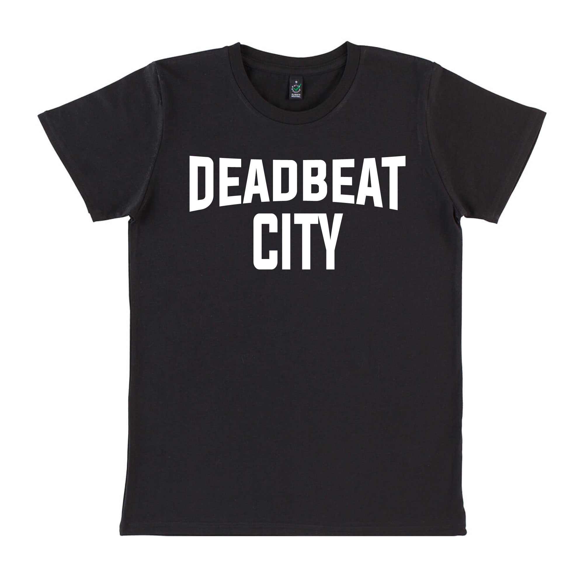 db DEADBEAT City Motif Screen Printed Eco-Friendly Black Skinny Fit T-Shirt for Women and Teens