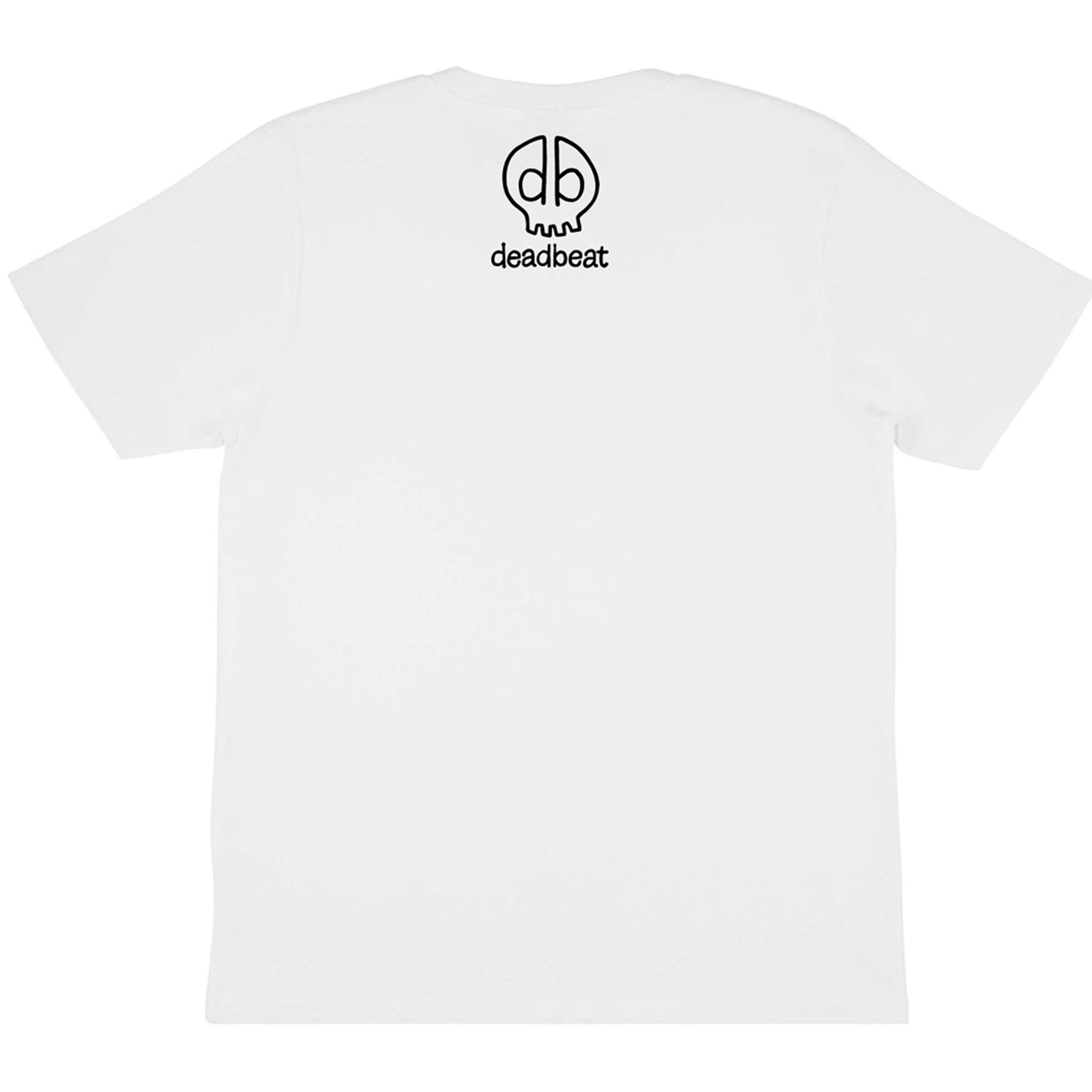 db DEADBEAT Death or Glory Skull Motif Screen Printed Eco-Friendly Unisex White T-Shirt for Men, Women and Teens