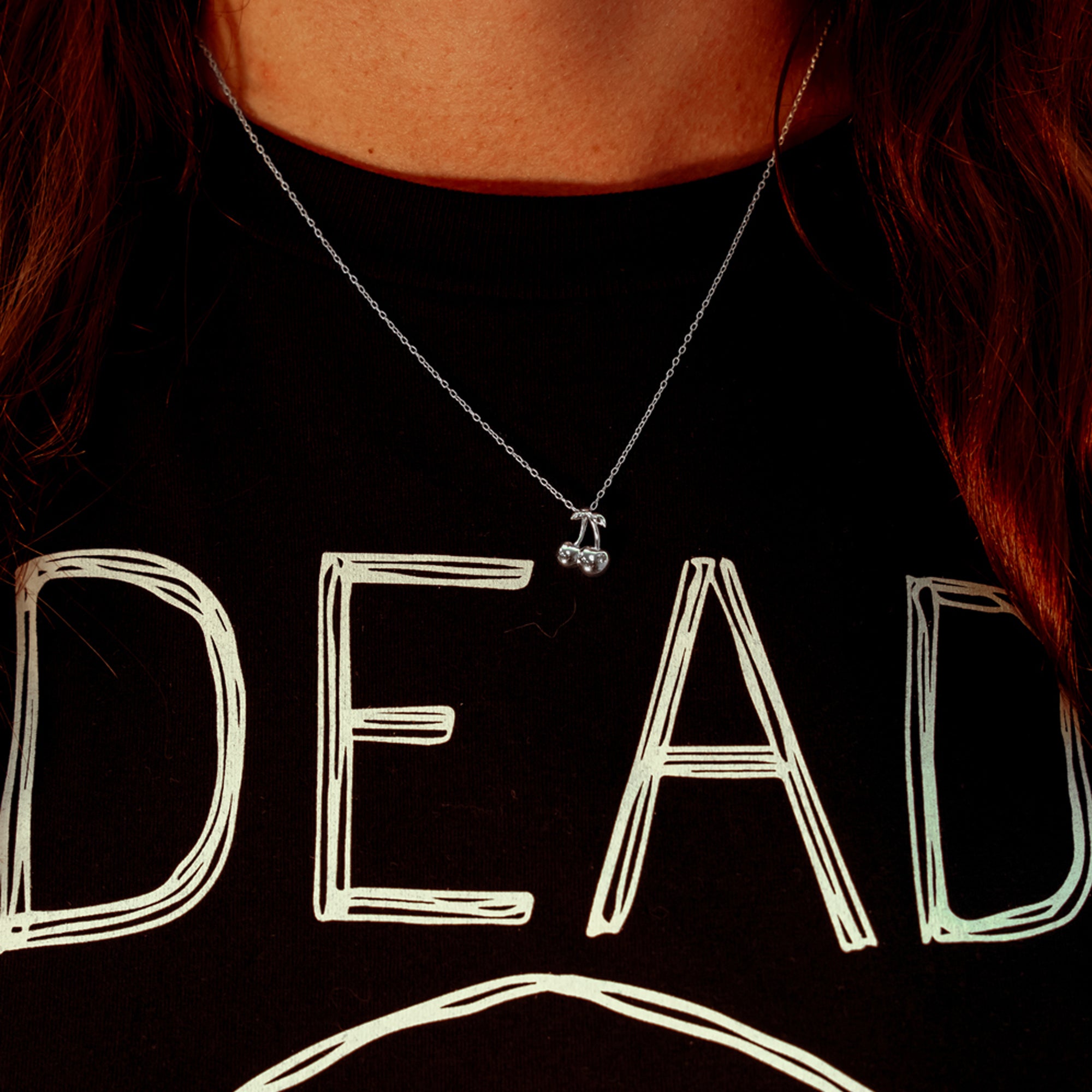 DEADBEAT Rock-Solid 925 Silver Cherry CZ Necklace Gift Pack