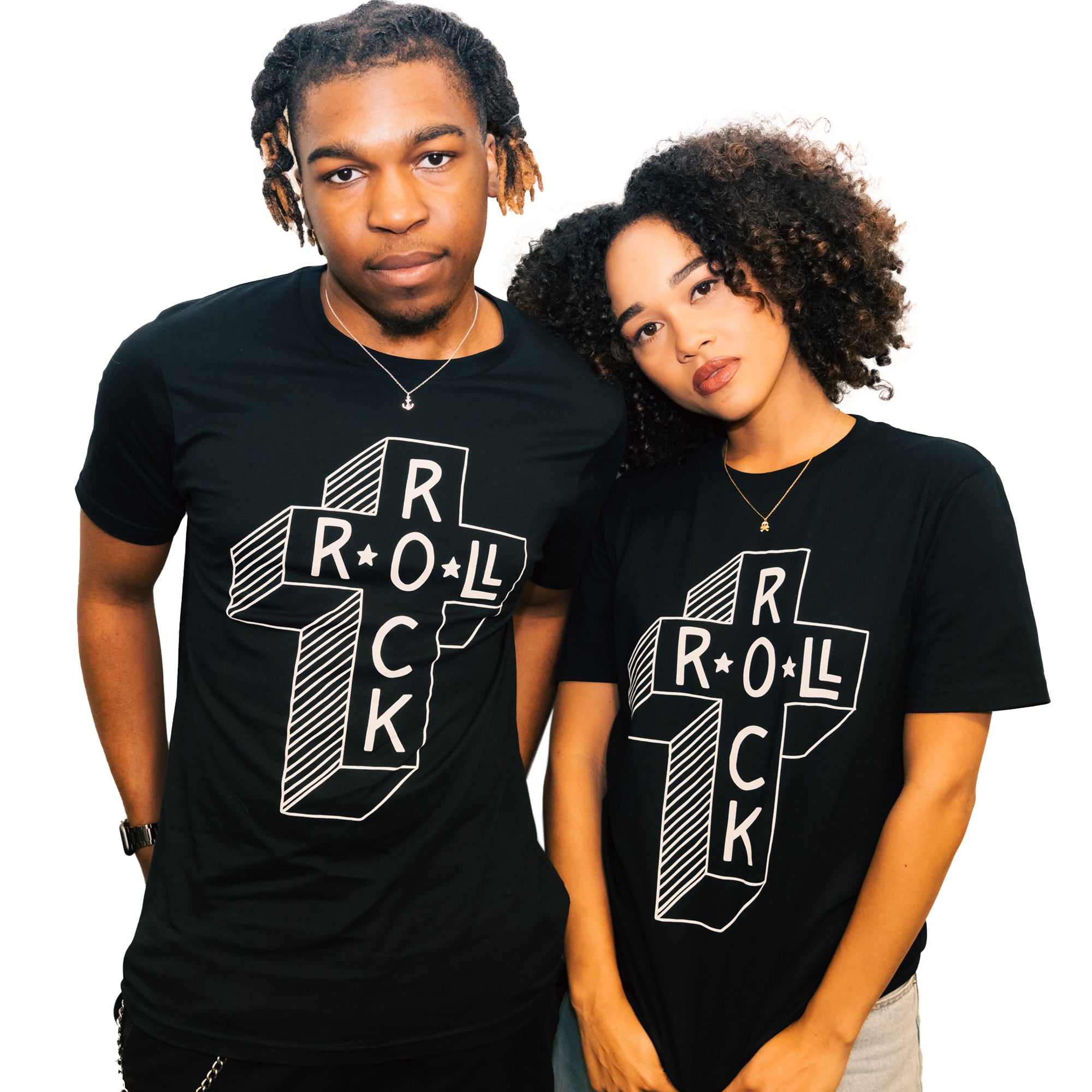 Rock Cross Black Unisex T-Shirt by db deadbeat